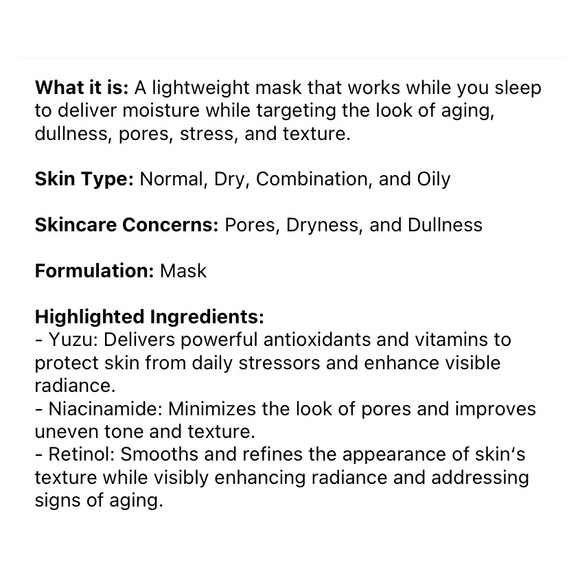 Saturday Skin Yusuf Vitamin C Sleep Mask - Picture 9 of 10